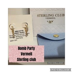 Bomb Party Sterling Club Vermeil Earrings Gold “Hidden Garden”